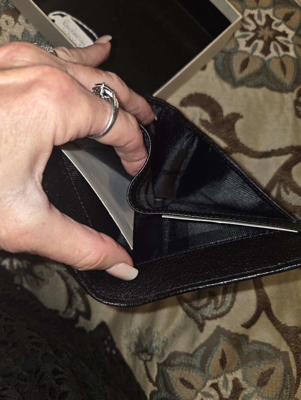 Burberry black buffalo leather Wallet with bronze sheen. New With Box And Tag - Picture 13 of 14